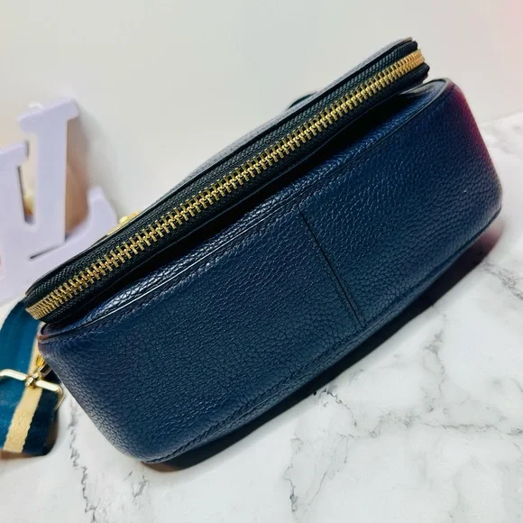 EUC Marc Jacobs Small Navy Blue Pebbled Leather Gotham Saddle Bag - Picture 9 of 15